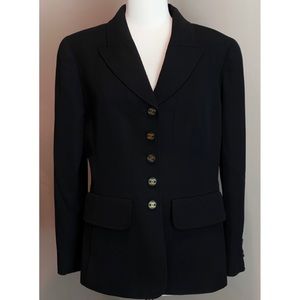 ✨Beautiful Vintage CHANEL 1997 Collection CC Logo Black Suit Jacket Blazer Coat
